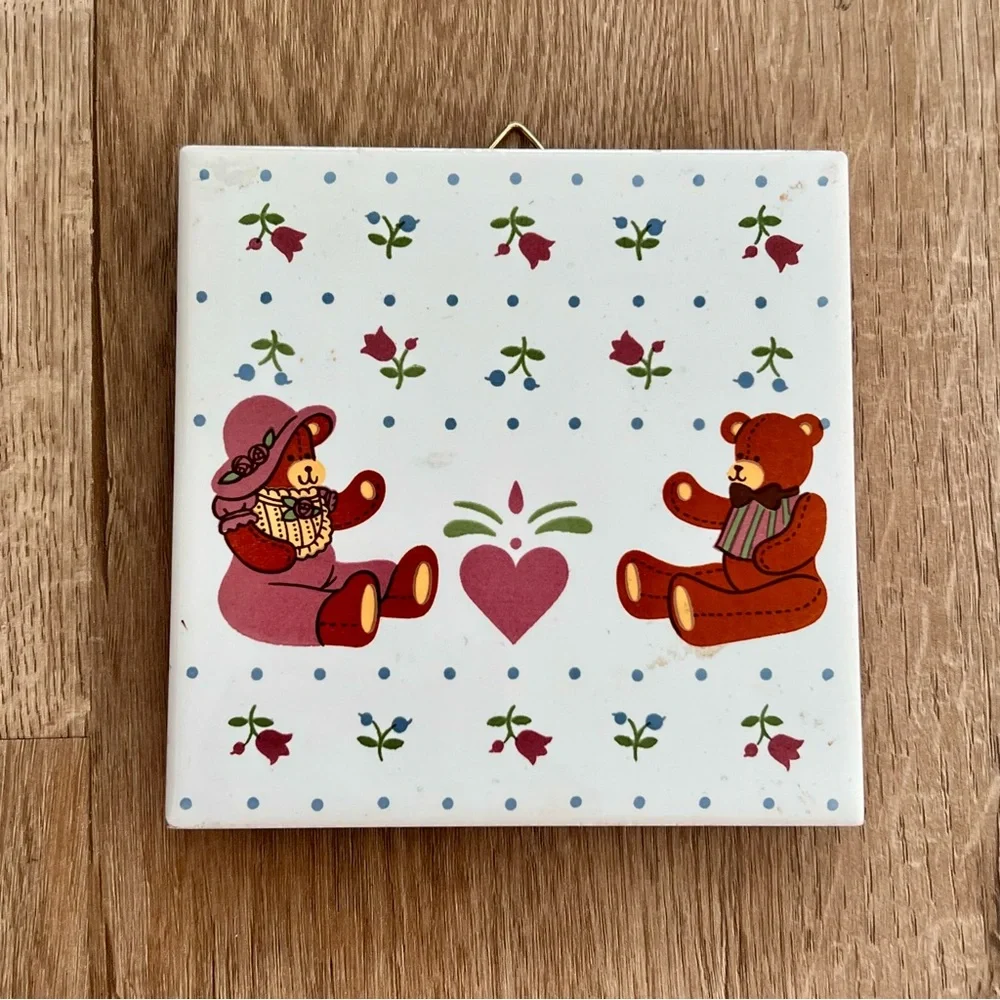 Vintage SAN HO Bears Tile‎ Wall Deco Trivet